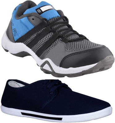 

Pexlo Combo Pack of 2 Casual & Sports Shoes (Sneakers Shoes) Casuals For Men(Multicolor, Blue & grey & navy