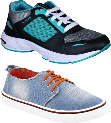 

Chevit Combo Pack of 2 Casual & Sports Shoes (Sneakers Shoes) Running Shoes For Men(Black, Blue
