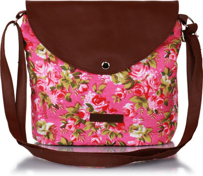 

The Kala Shop Women Casual Pink Canvas Sling Bag