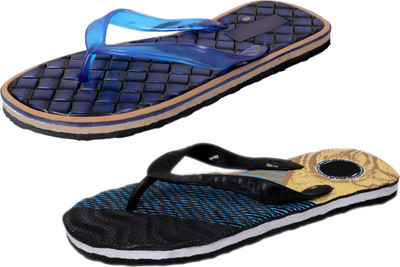 

IndiWeaves StepCare Slippers, Blue::black
