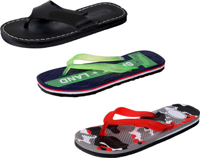 

IndiWeaves StepCare Slippers, Black::green::red