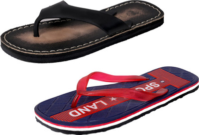 

IndiWeaves StepCare Slippers, Black::red