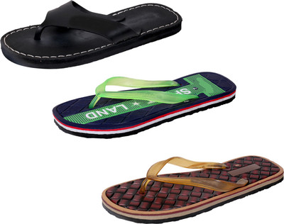 

IndiWeaves StepCare Slippers, Black::green::brown