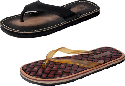 

IndiWeaves StepCare Slippers, Black::brown