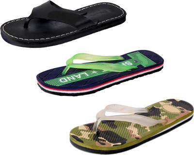 

IndiWeaves StepCare Slippers, Black::green::multicolor