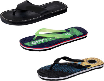 

IndiWeaves StepCare Slippers, Black::green::black