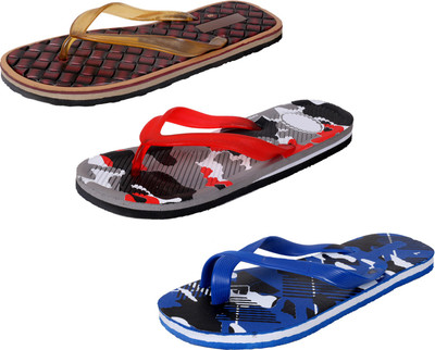 

IndiWeaves StepCare Slippers, Red::brown::blue