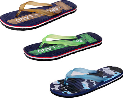 

IndiWeaves StepCare Slippers, Brown::green::blue