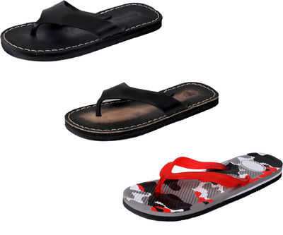 

IndiWeaves StepCare Slippers, Black::red