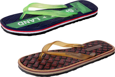 

IndiWeaves StepCare Slippers, Green::brown