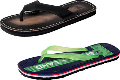 

IndiWeaves StepCare Slippers, Black::green