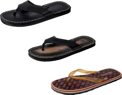 

IndiWeaves StepCare Slippers, Black::brown