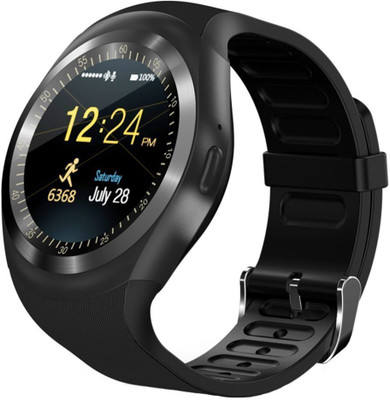 

CANDYLOGIC™ Y1 Smart Watch Bluetooth Watch with SIM Card Slot, Fitness Activity Tracker & Sleep Monitor. Compatible with Apple, Android, Samsung, Xiaomi, Lenovo, Sony, Oppo, Gionee, HTC, Vivo and All Smartphones Smartwatch(Black Strap Free Size)