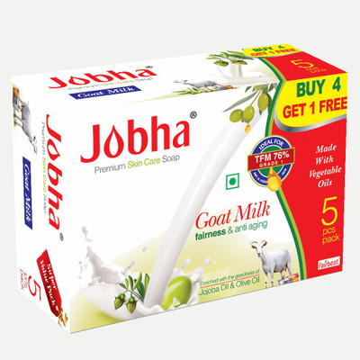 

JOBHA Goat Milk Soap with Jojoba Oil and Olive Oil 375g(375 g, Pack of 5)