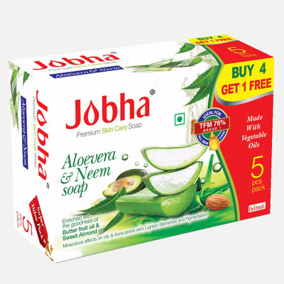 

JOBHA Aloevera & Neem Soap 375g(375 g, Pack of 5)
