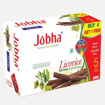 

JOBHA Licorice Soap with Jojoba Oil & Olive Oil 375g(375 g, Pack of 5)