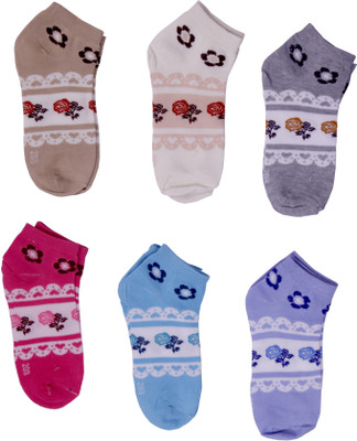 Chartbusters Women Floral Print Ankle Length(Pack of 6)
