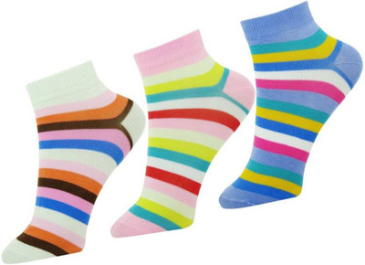 Chartbusters Women Striped Ankle Length(Pack of 3)