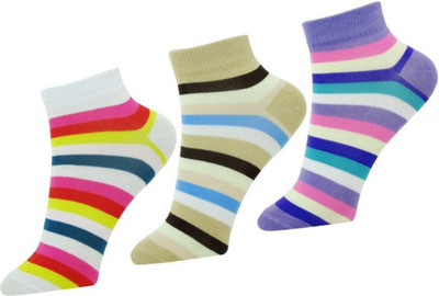 Chartbusters Women Striped Ankle Length(Pack of 3)
