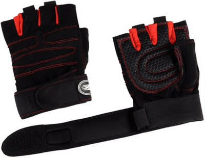 

GOCART Workout Gloves with Wrist Support, Full Palm Protection & Non-slip Grip, Gym Gloves for Training, Weight Lifting, Exercise, In L size Gym & Fitness Gloves (Free Size, Black)