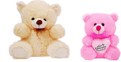 Arvel 2 feet cream and 18 cm pink Jumbo teddy /high quality teddy / valentine teddy / anniversary gift teddy/ teddy for girlfriend - 64 cm(Cream, Pink)