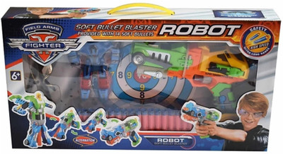 

Dhawani Robot Soft Bullet Blaster Transforming Gun with Robot, Goggles and 14 Bullets(Multicolor)