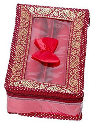 KUBER INDUSTRIES Brocade 2 Rod Bangle Box, Maroon Bangle Vanity Box Vanity Box(Maroon)