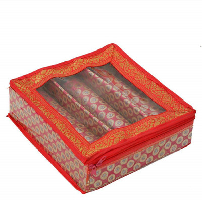 

Kuber Industries Brocade Three Roll Bangle Box, Pink (KI12852) Bangle Box Vanity Box(Pink)