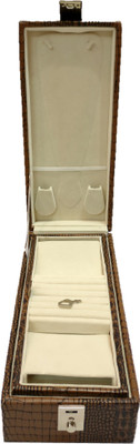 

Addyz Long Locker Case Organizer Storage Jewellery Vanity Box(Chocolate)