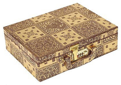 

Kuber Industries Wooden 3 Rod Bangle Box, Golden (BBFR1151) Vanity Box Vanity Box(GOLDEN)