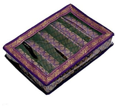 

Kuber Industries Brocade 5 Rod Bangle Box, Purple Bangle Vanity Box Vanity Box(Purple)