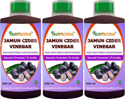 

NutrActive Raw & Unfiltered Jamun Cider Vinegar with Mother of Vinegar Vinegar(1500 ml, Pack of 3)