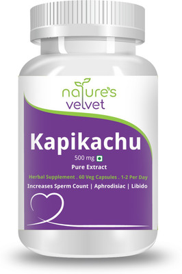 

Natures Velvet Lifecare Kapikachu(mucuna pruriens) Pure Extract 500 mg(60 No)