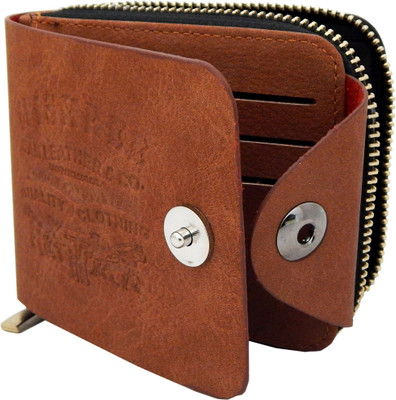 

Teenage Men Khaki Artificial Leather, Fabric Wallet(7 Card Slots)