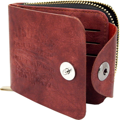 

Teenage Men Red Artificial Leather, Fabric Wallet(7 Card Slots)