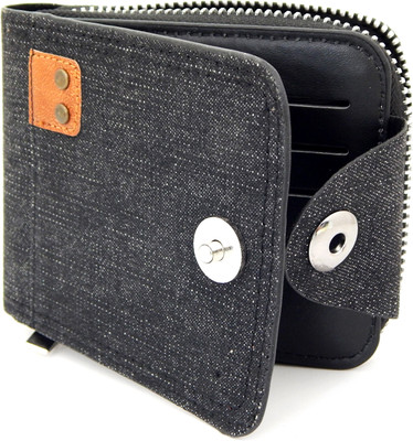 

Bovi'S Men Black Artificial Leather, Fabric Wallet(7 Card Slots)