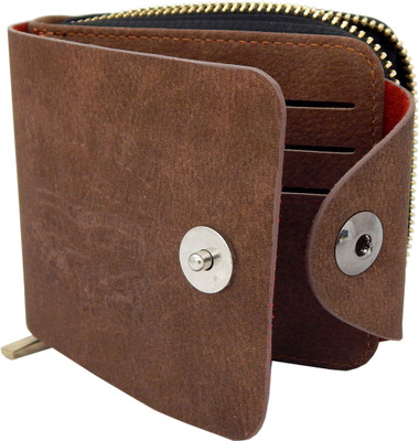 

Teenage Men Brown Artificial Leather, Fabric Wallet(7 Card Slots)