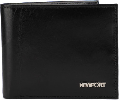 

Newport Men Black Genuine Leather Wallet(6 Card Slots)