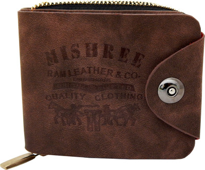

Teenage Men Khaki Artificial Leather, Fabric Wallet(7 Card Slots)