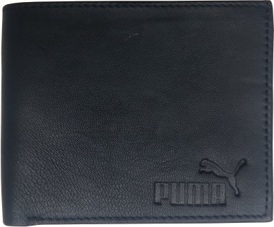 puma black leather wallet