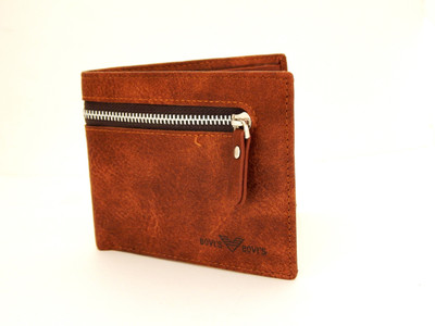 

Bovi'S Men Khaki Genuine Leather, Fabric Wallet(4 Card Slots)