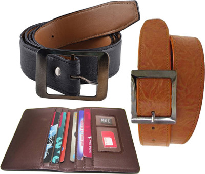 

Peacock Mundkar Belt Combo(Tan, Black)