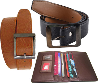 

Peacock Mundkar Belt Combo(Tan, Black)