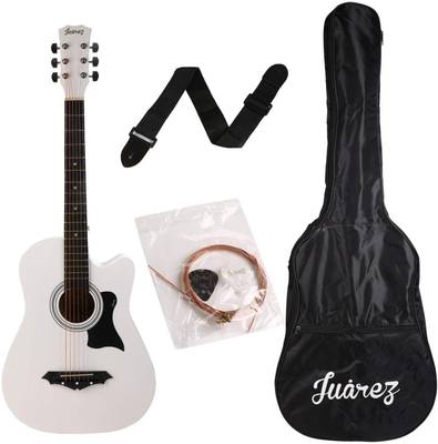 Juarez JRZ38C/WH Acoustic Guitar Linden Wood Ebony Right Hand Orientation