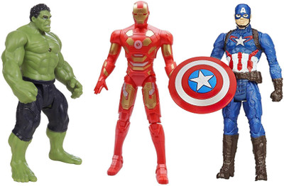 

imodish Avengers Hulk Iron Man Captain America 19cms Action Figure(Multicolor)