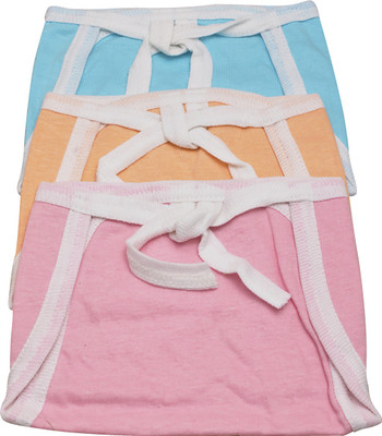 

Croox Pack of 3, Multicolor (6-24 Months) Cushioned Padded 100% Double Cotton Thick Cloth Washable Reusable Knot Closure
