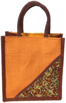 

VGNTRADERS VGN kalamkari bag Waterproof Lunch Bag(Orange, 2 L)