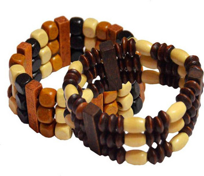 ShopTop Wood Bracelet Set(Pack of 2)