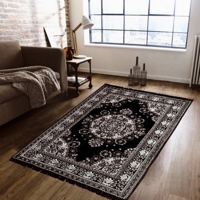 Supreme Home Collective Black Velvet Carpet(147 cm  X 208 cm) at flipkart