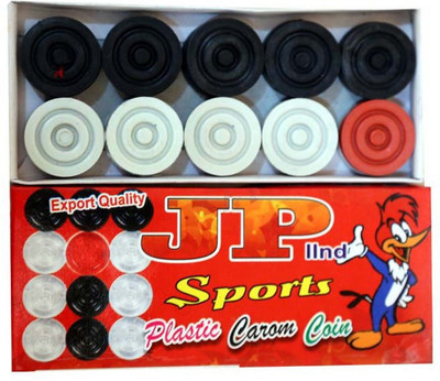 

JP Sports Nylon Fiber Complete Carrom Coins Set with Carrom Powder and Carrom Striker - 20 Board Game